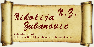 Nikolija Zubanović vizit kartica